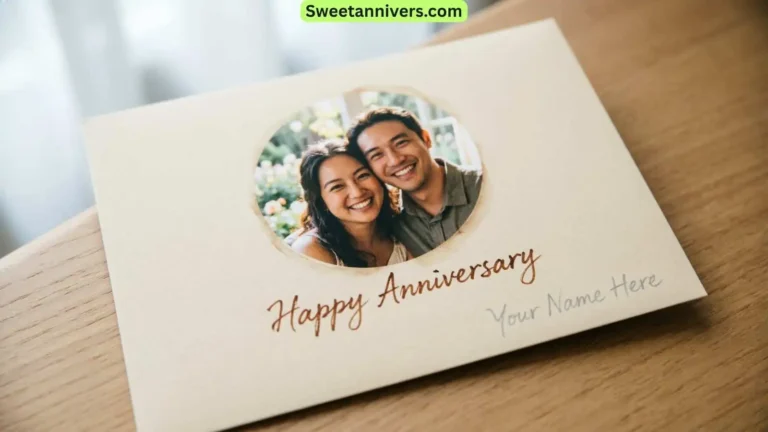 Happy Anniversary Card With Photo and Name Edit