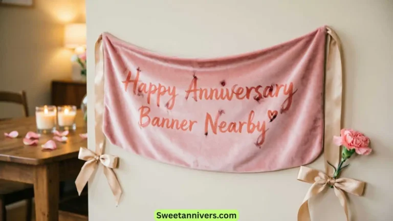 Happy Anniversary Banner Nearby