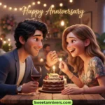 Animated Couple Happy Anniversary