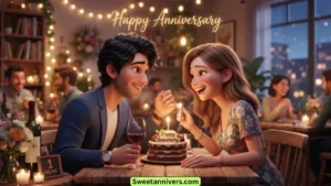 Animated Couple Happy Anniversary