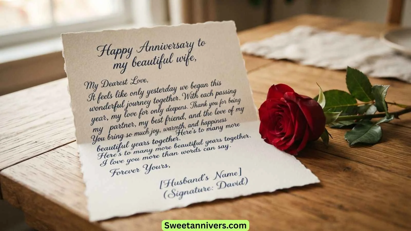Happy Anniversary Letter to Wife