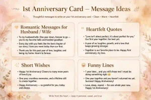 what yo write on a 1st aniversary card