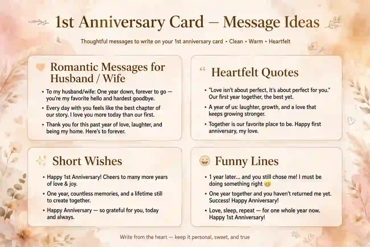 what yo write on a 1st aniversary card